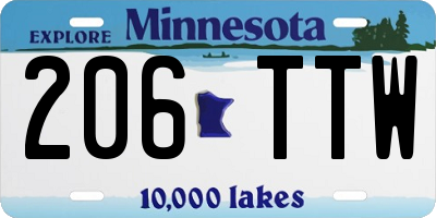 MN license plate 206TTW