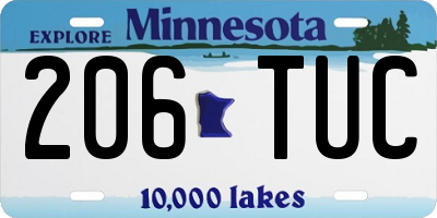MN license plate 206TUC