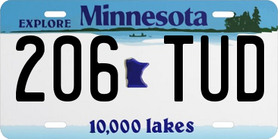 MN license plate 206TUD