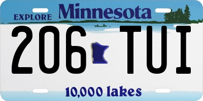 MN license plate 206TUI