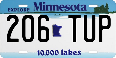 MN license plate 206TUP