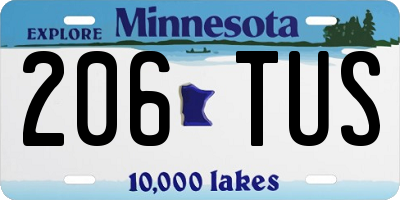 MN license plate 206TUS