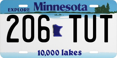 MN license plate 206TUT