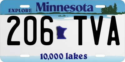 MN license plate 206TVA