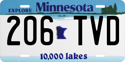 MN license plate 206TVD