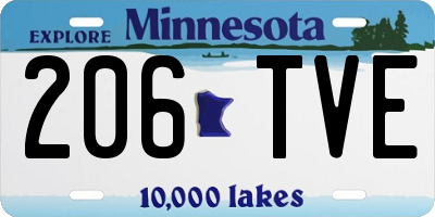 MN license plate 206TVE