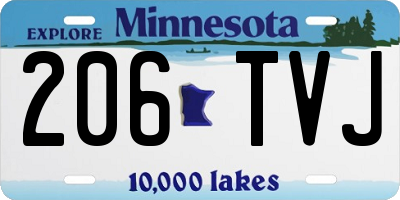 MN license plate 206TVJ