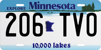 MN license plate 206TVO