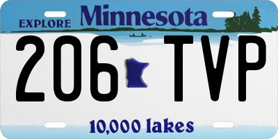 MN license plate 206TVP