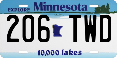 MN license plate 206TWD
