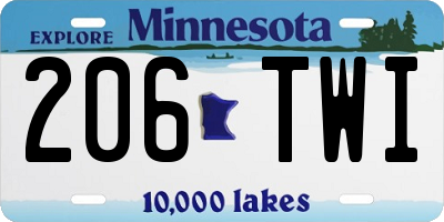 MN license plate 206TWI