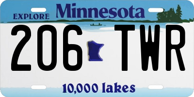 MN license plate 206TWR
