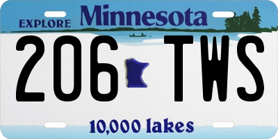 MN license plate 206TWS