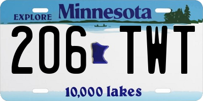 MN license plate 206TWT
