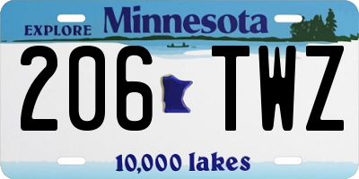 MN license plate 206TWZ
