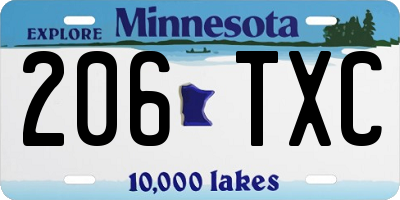 MN license plate 206TXC
