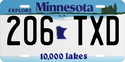 MN license plate 206TXD