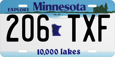 MN license plate 206TXF