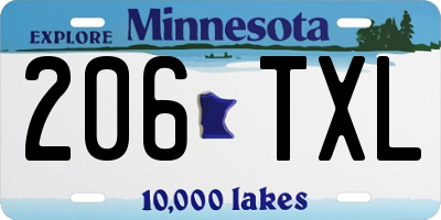 MN license plate 206TXL