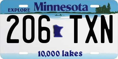 MN license plate 206TXN