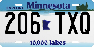 MN license plate 206TXQ