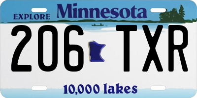 MN license plate 206TXR