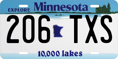 MN license plate 206TXS