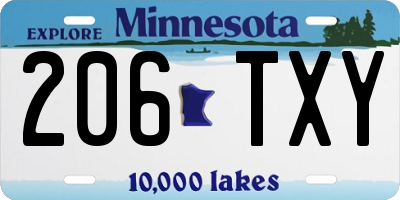 MN license plate 206TXY