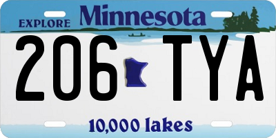 MN license plate 206TYA