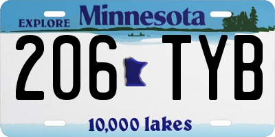 MN license plate 206TYB