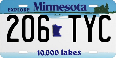 MN license plate 206TYC