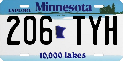 MN license plate 206TYH