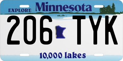 MN license plate 206TYK