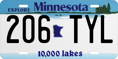 MN license plate 206TYL