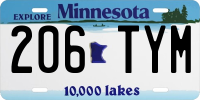 MN license plate 206TYM