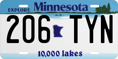 MN license plate 206TYN