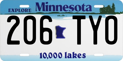 MN license plate 206TYO