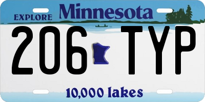 MN license plate 206TYP