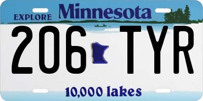 MN license plate 206TYR
