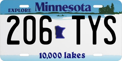 MN license plate 206TYS