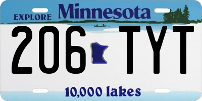 MN license plate 206TYT