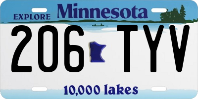 MN license plate 206TYV