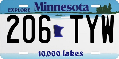 MN license plate 206TYW