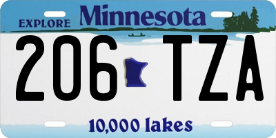 MN license plate 206TZA