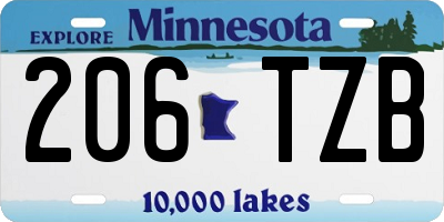 MN license plate 206TZB