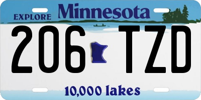 MN license plate 206TZD