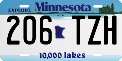 MN license plate 206TZH