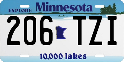 MN license plate 206TZI