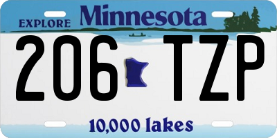 MN license plate 206TZP
