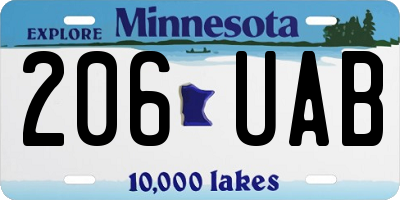 MN license plate 206UAB